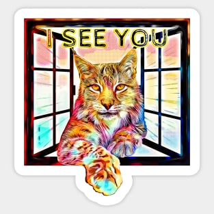 The lynx I see you Sticker